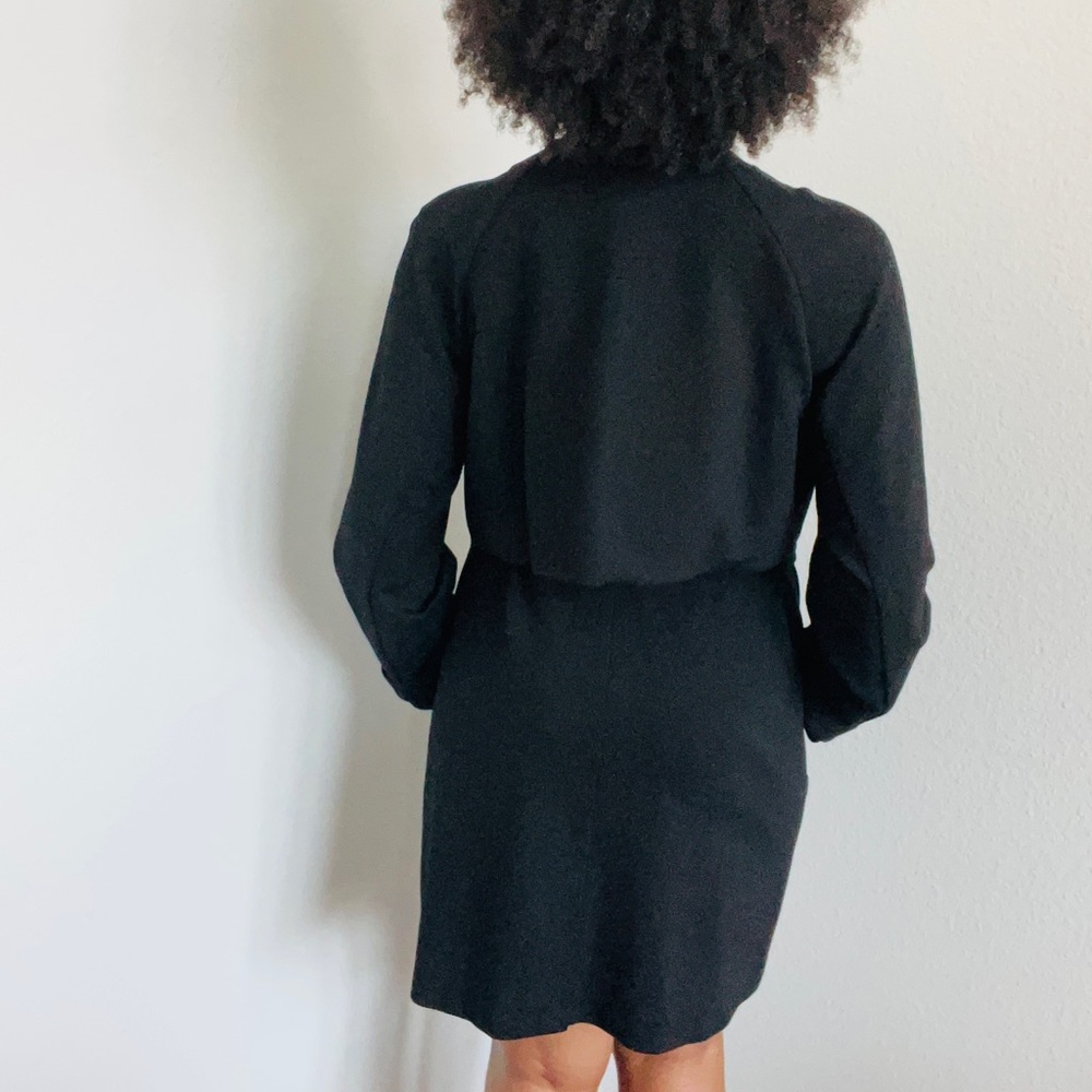 CHICO’S || SIZE 2 (US 12) || BLACK || MIDI COAT DRESS WITH BUTTONS & ZIPPERS - Picture 3 of 4